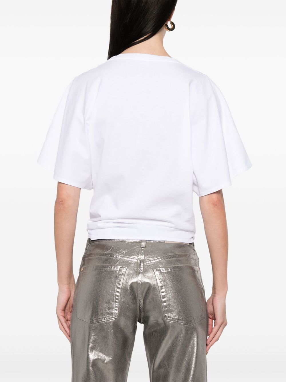 T-shirt en coton noué sur le devant motif ananas Stella McCartney