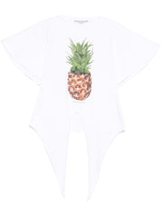 T-shirt en coton noué sur le devant motif ananas Stella McCartney