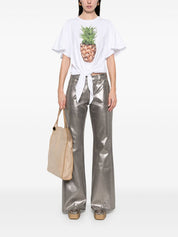 T-shirt en coton noué sur le devant motif ananas Stella McCartney