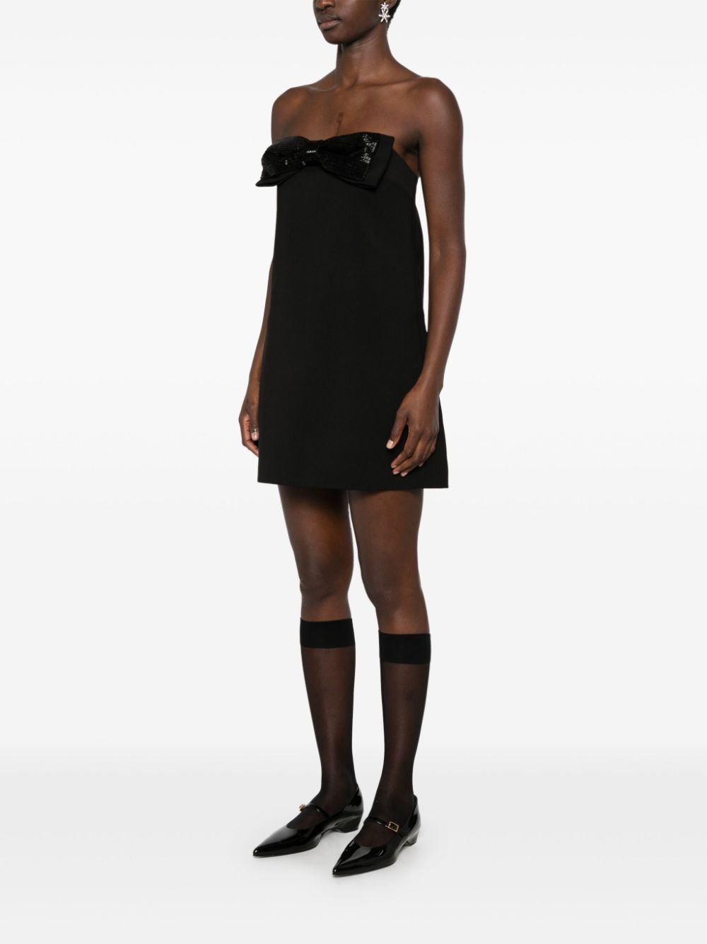Self-Portrait Dresses Black strapless with bow detail