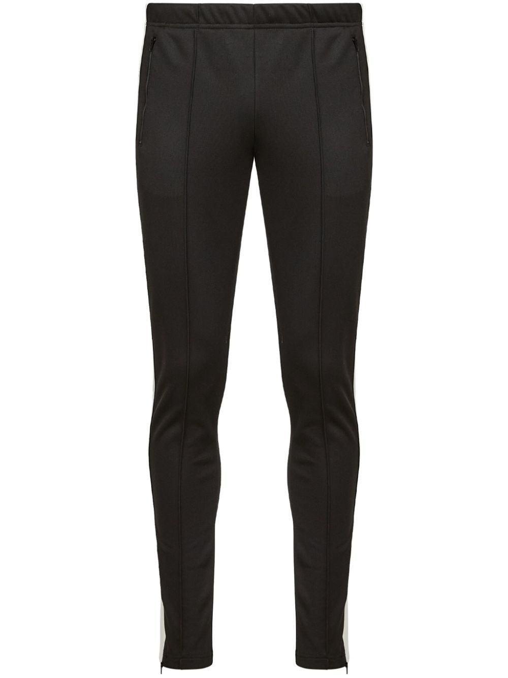 Pantalon Maison Margiela noir avec détails à rayures