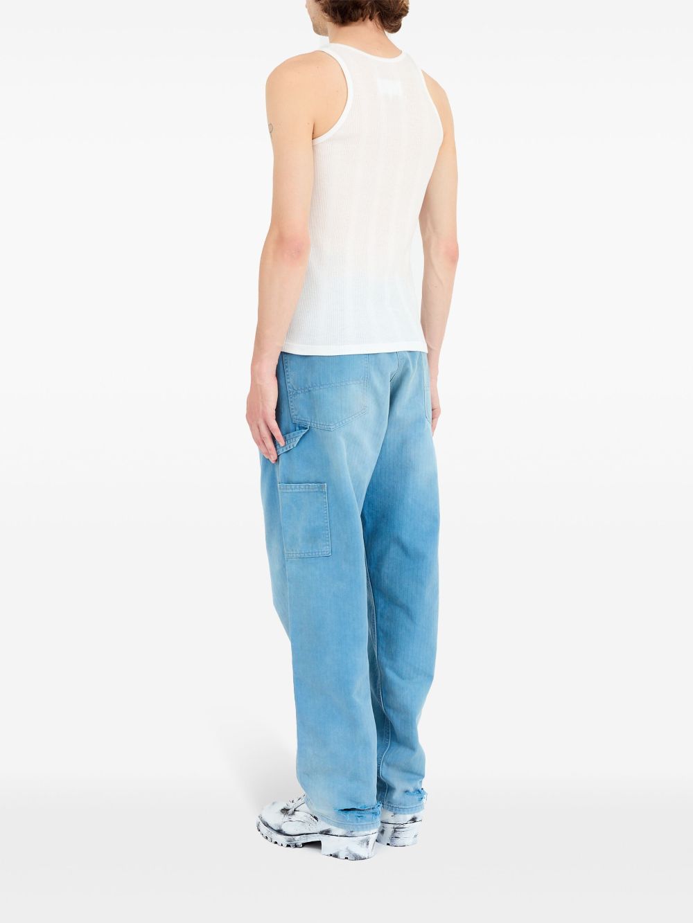 Maison Margiela Top White cotton-lyocell blend