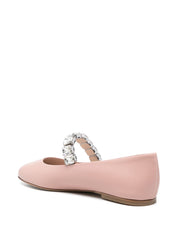 Chaussures plates Casadei en cuir rose