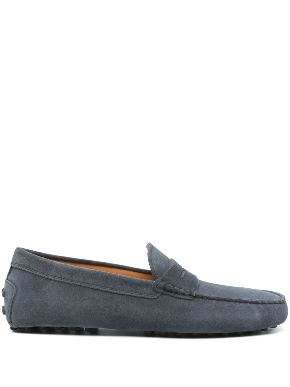 Tod'S Blue Leather Moccasins — Elegant Men's Flats