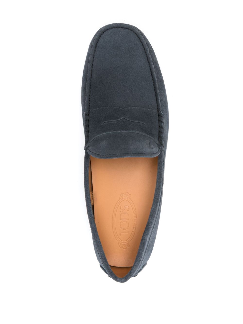 Tod'S Blue Leather Moccasins — Elegant Men's Flats