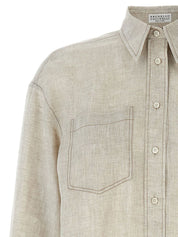 Chemise en lin Brunello Cucinelli avec poches poitrine