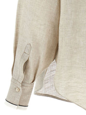 Chemise en lin Brunello Cucinelli avec poches poitrine