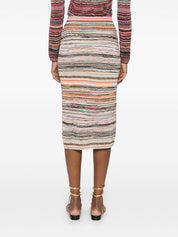 Jupe midi Missoni en lamé en orange carotte