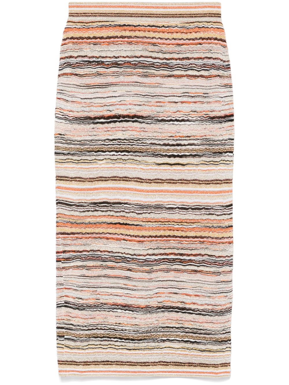 Jupe midi Missoni en lamé en orange carotte