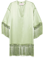 Valentino cady couture mini dress in light green silk