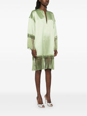 Valentino cady couture mini dress in light green silk
