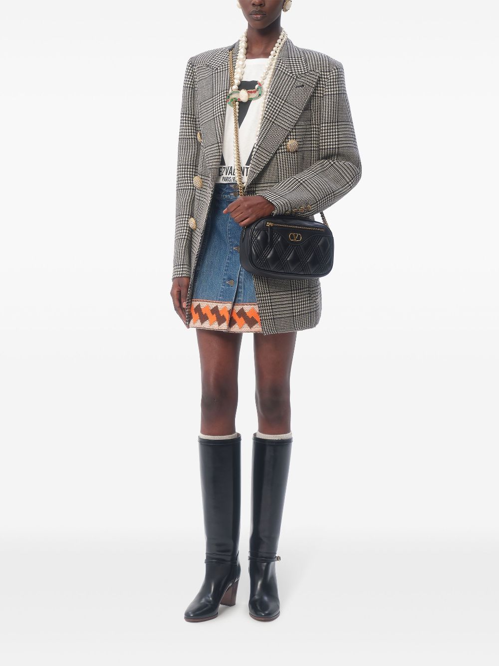 Valentino Garavani Bags.. Black calf leather camera bag