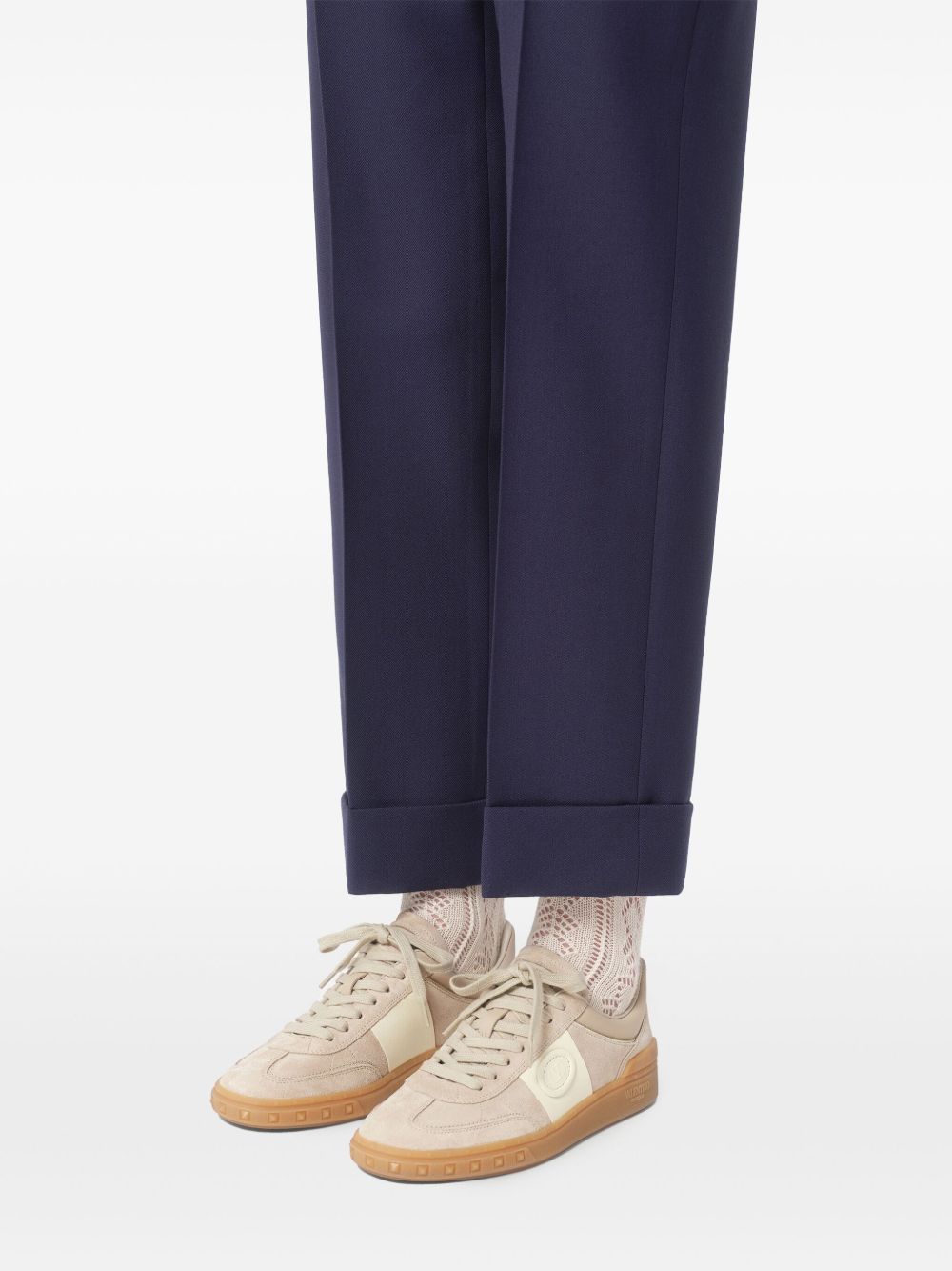 Baskets Valentino Garavani en cuir beige