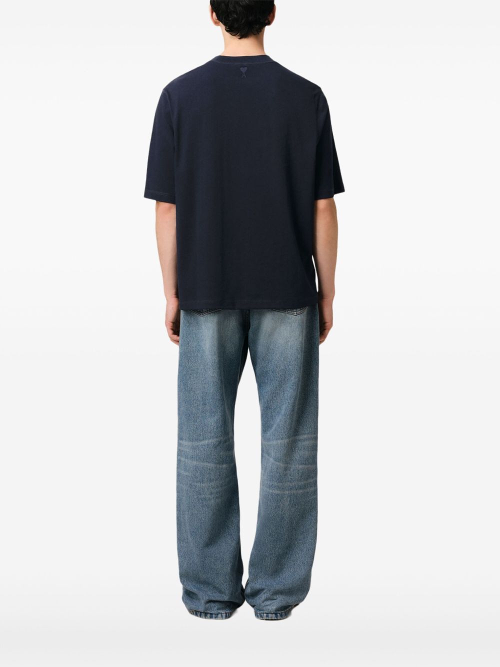 Ami Paris Blue T-shirt with Ami de Coeur