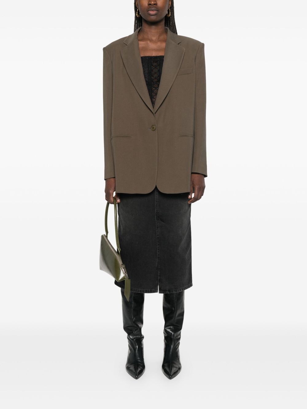 Isabel Marant Black Denim Midi Skirt