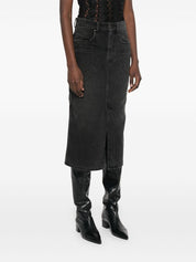 Isabel Marant Black Denim Midi Skirt