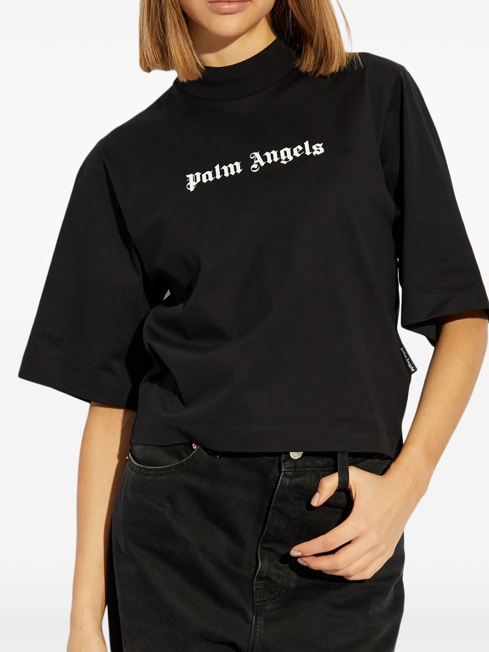 Palm Angels T-shirts and Polos Black crew neck