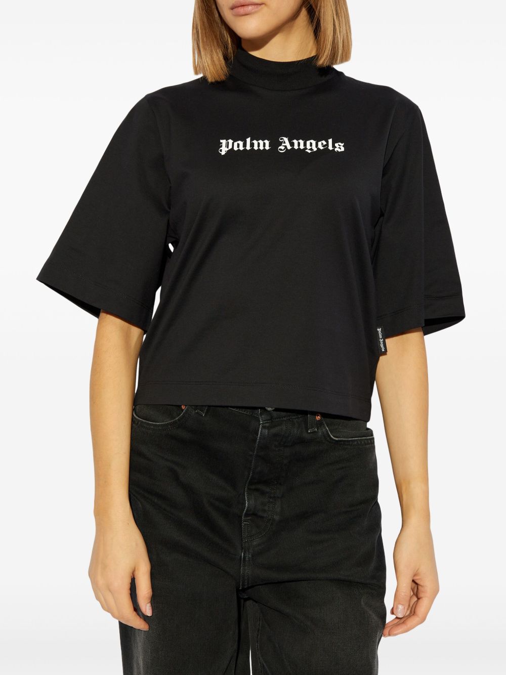 Palm Angels T-shirts and Polos Black crew neck