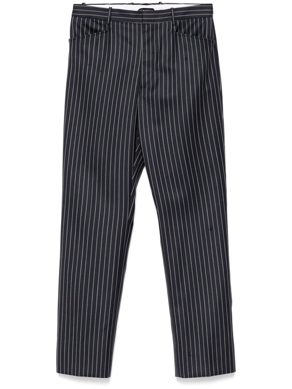 Pantalon rayé bleu marine Tom Ford