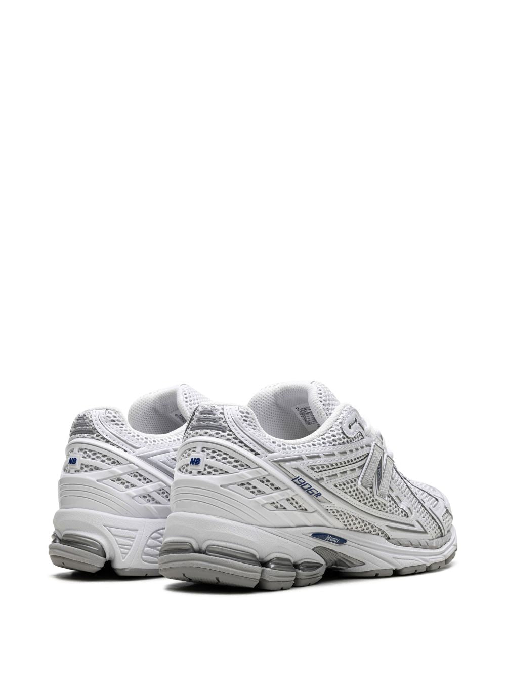Baskets New Balance en maille blanche avec bordure en similicuir