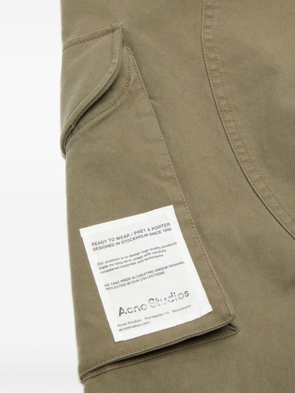 Pantalon vert Acne Studios avec poches cargo