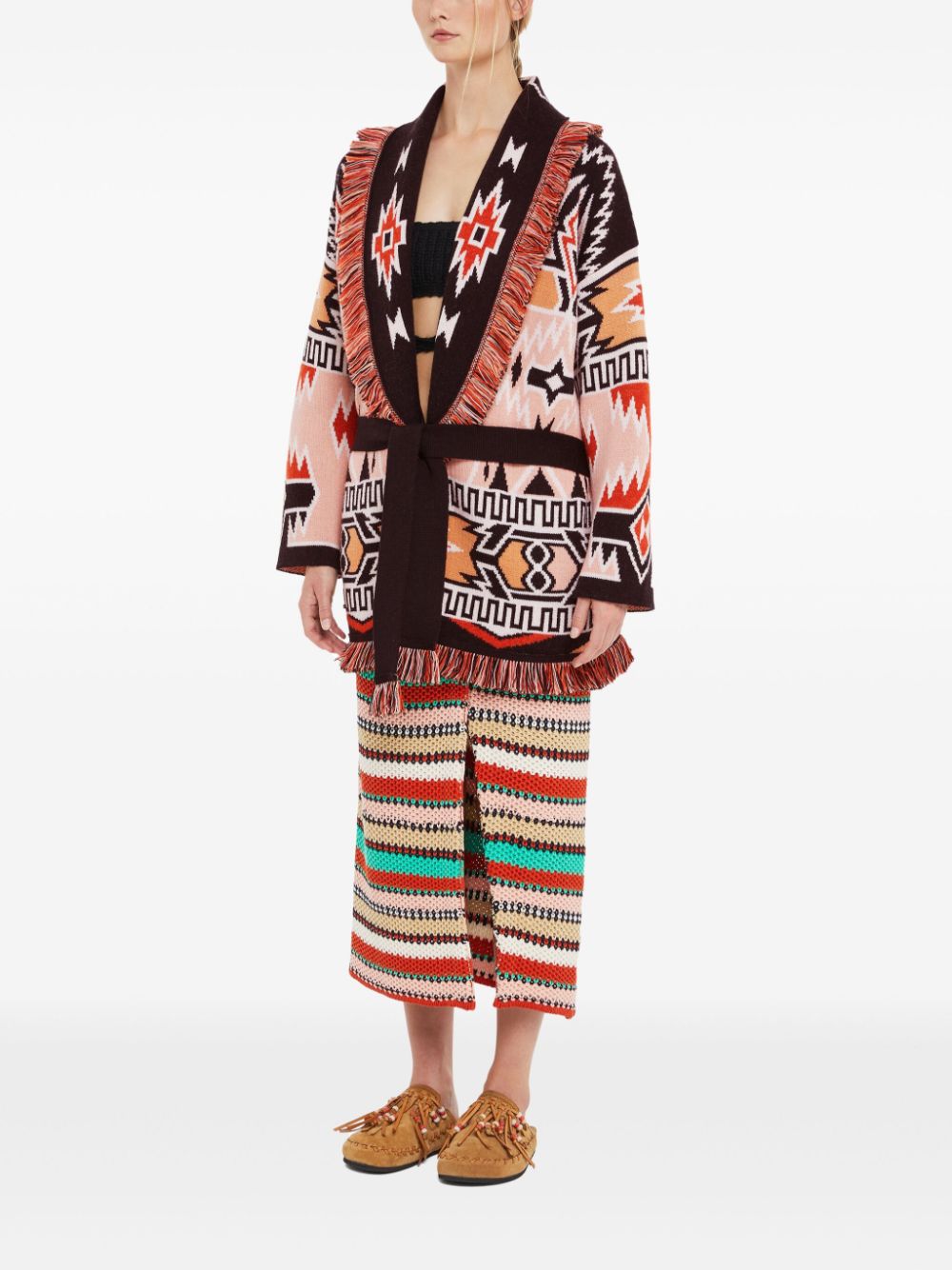 Alanui Geometric Roots cardigan in wool