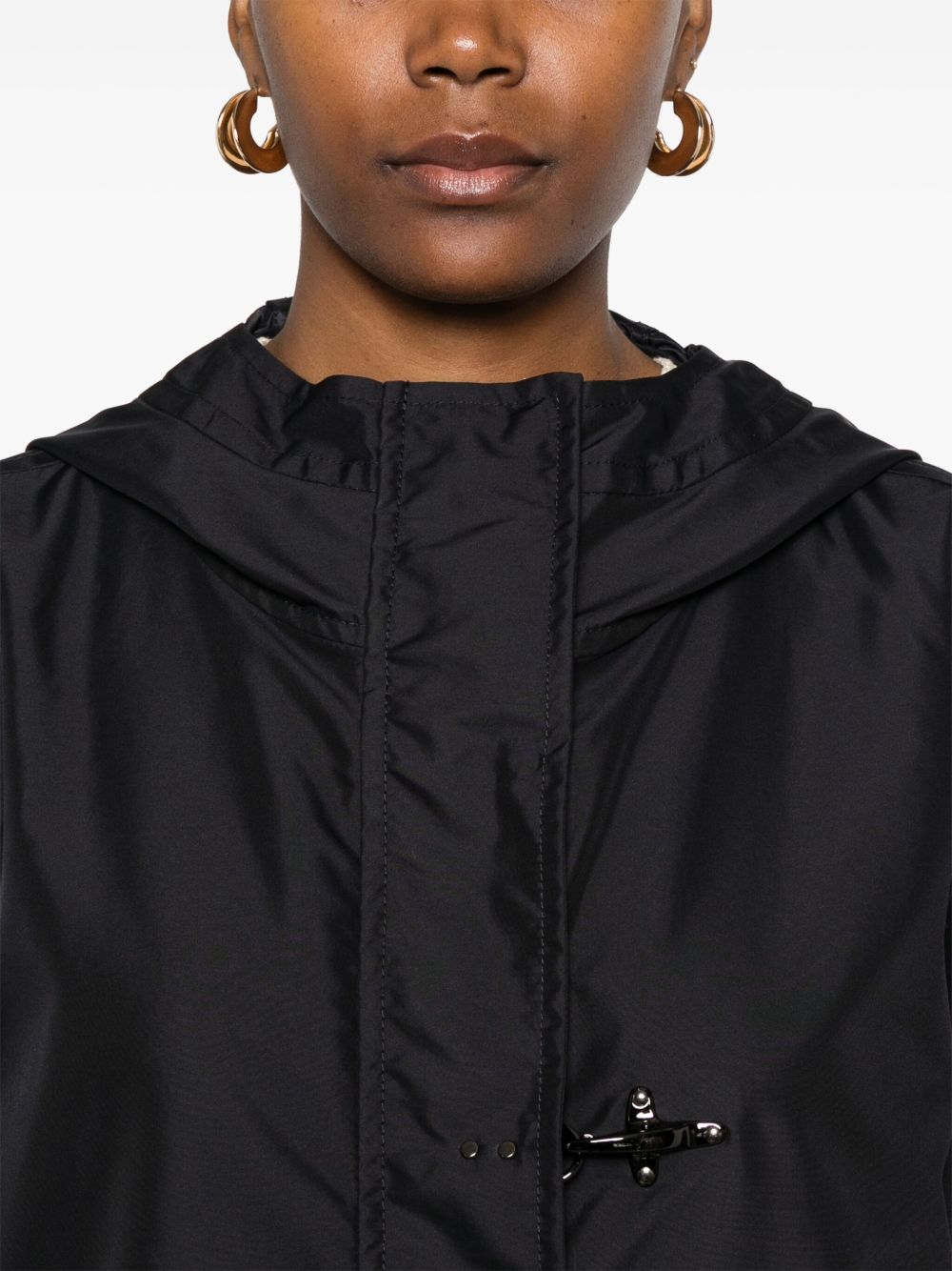 Fay Blue Short Parka Coat — Tailored Navy Outerwear