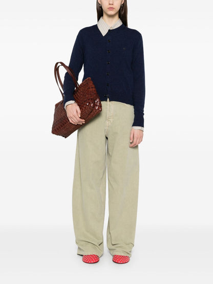 Acne Sweater Blue — Navy Buttoned Knit