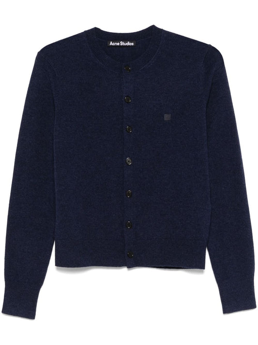 Acne Sweater Blue — Navy Buttoned Knit