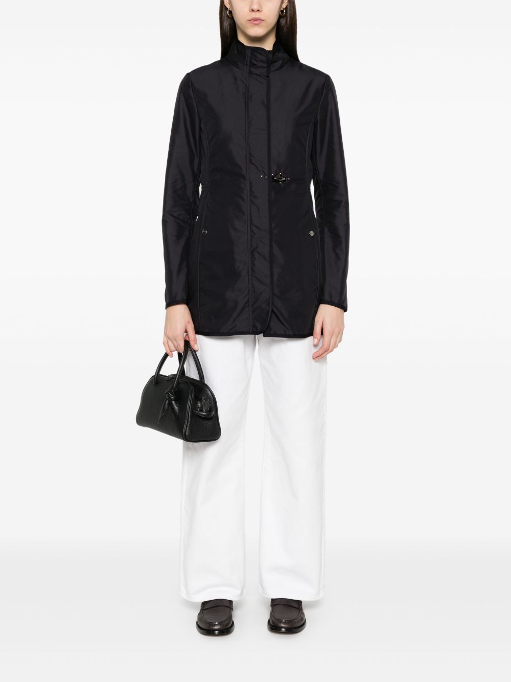 Fay Blue Car Coat — Navy Tailored Car Coat