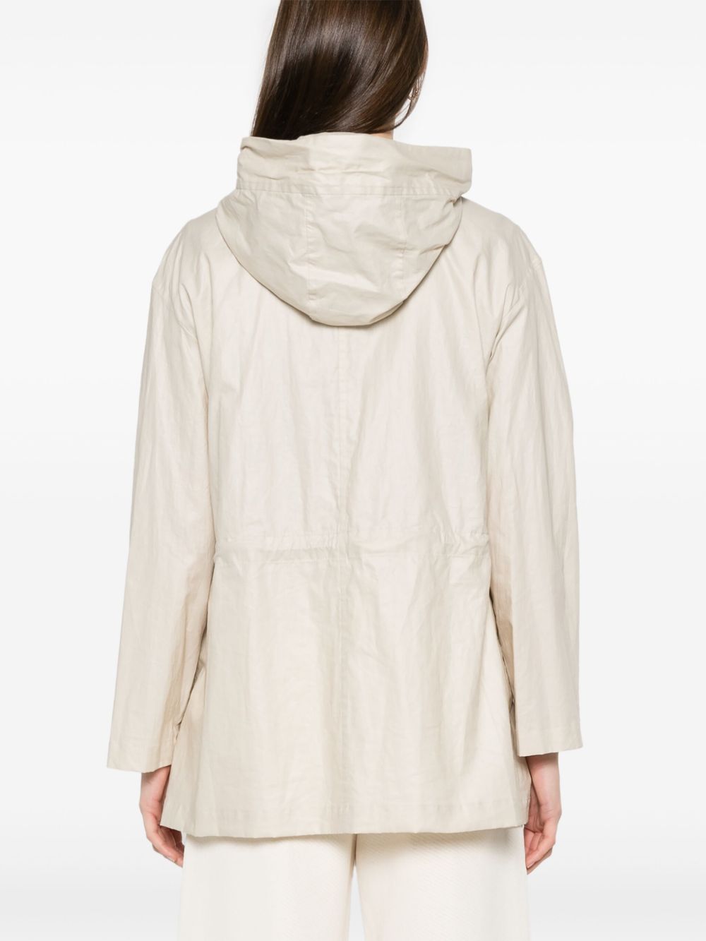 Fay Coats White linen cotton parka