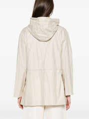 Fay Coats White linen cotton parka