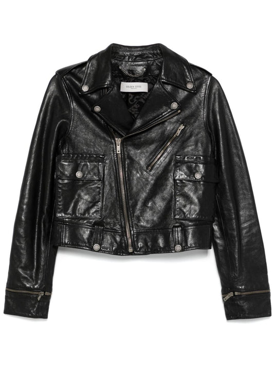 Golden Goose Black Leather Jacket — Tailored Sport Jacket