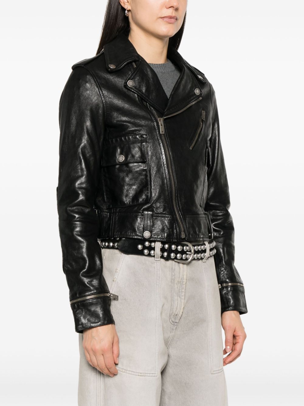 Golden Goose Jackets Black leather jacket