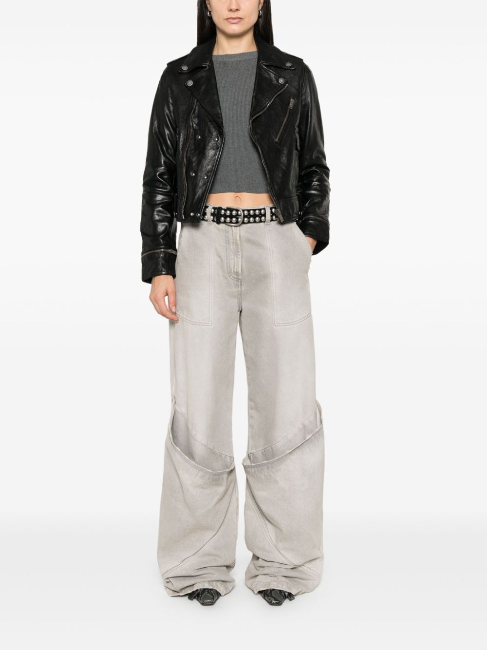 Golden Goose Jackets Black leather jacket