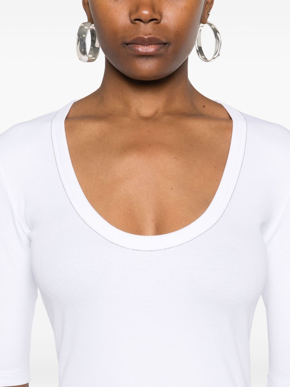 Fabiana Filippi White T-shirt with Scoop Neck