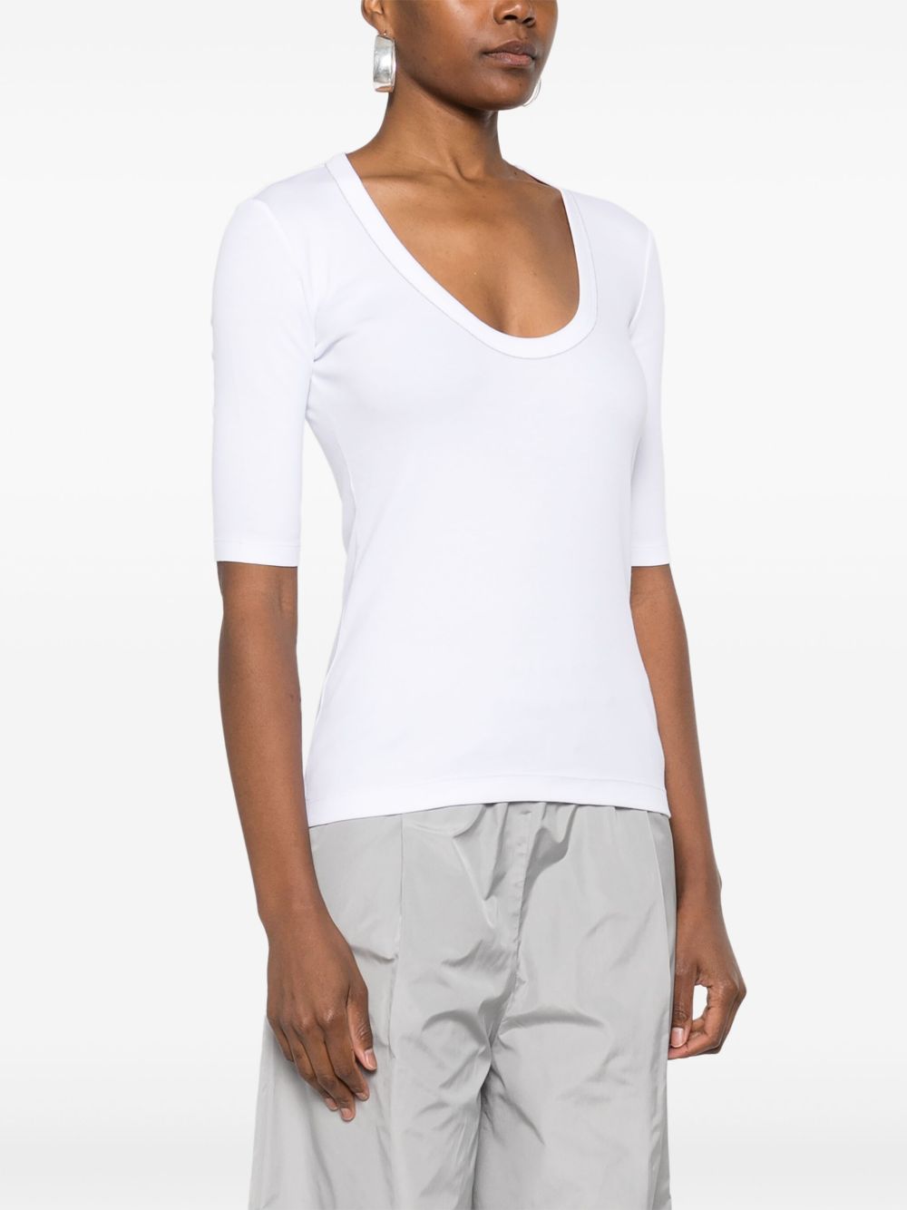 Fabiana Filippi White T-shirt with Scoop Neck