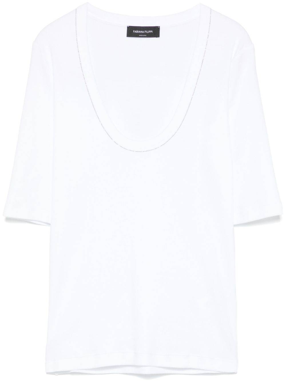 Fabiana Filippi White T-shirt with Scoop Neck