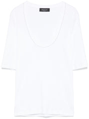 Fabiana Filippi White T-shirt with Scoop Neck