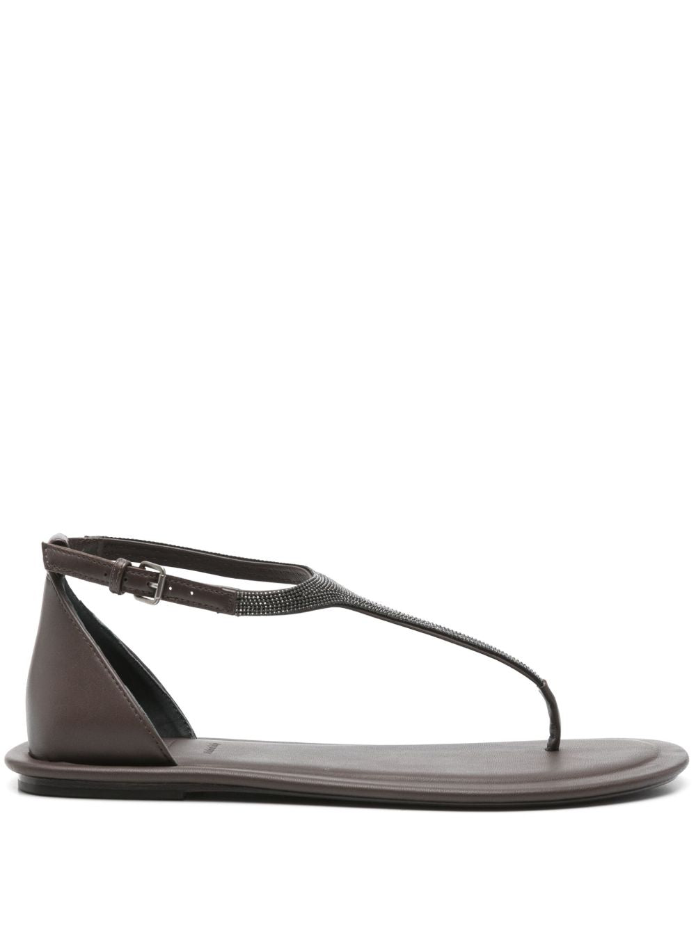 Brunello Cucinelli Sandals in leather with buckle strap