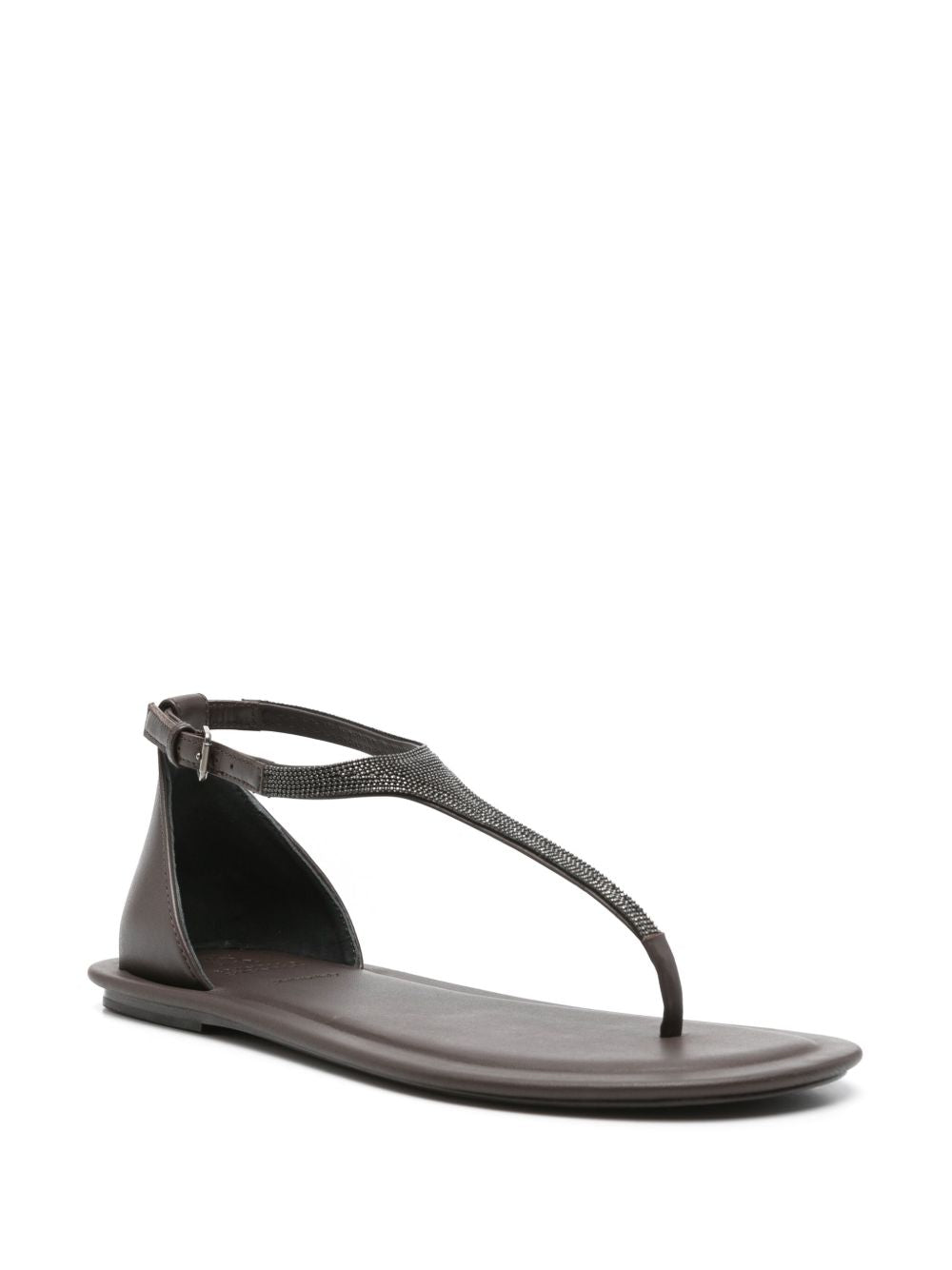 Brunello Cucinelli Sandals in leather with buckle strap