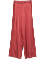 Forte Forte satin trousers in silk — brick red elegance
