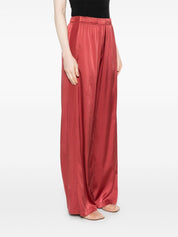 Forte Forte satin trousers in silk — brick red elegance
