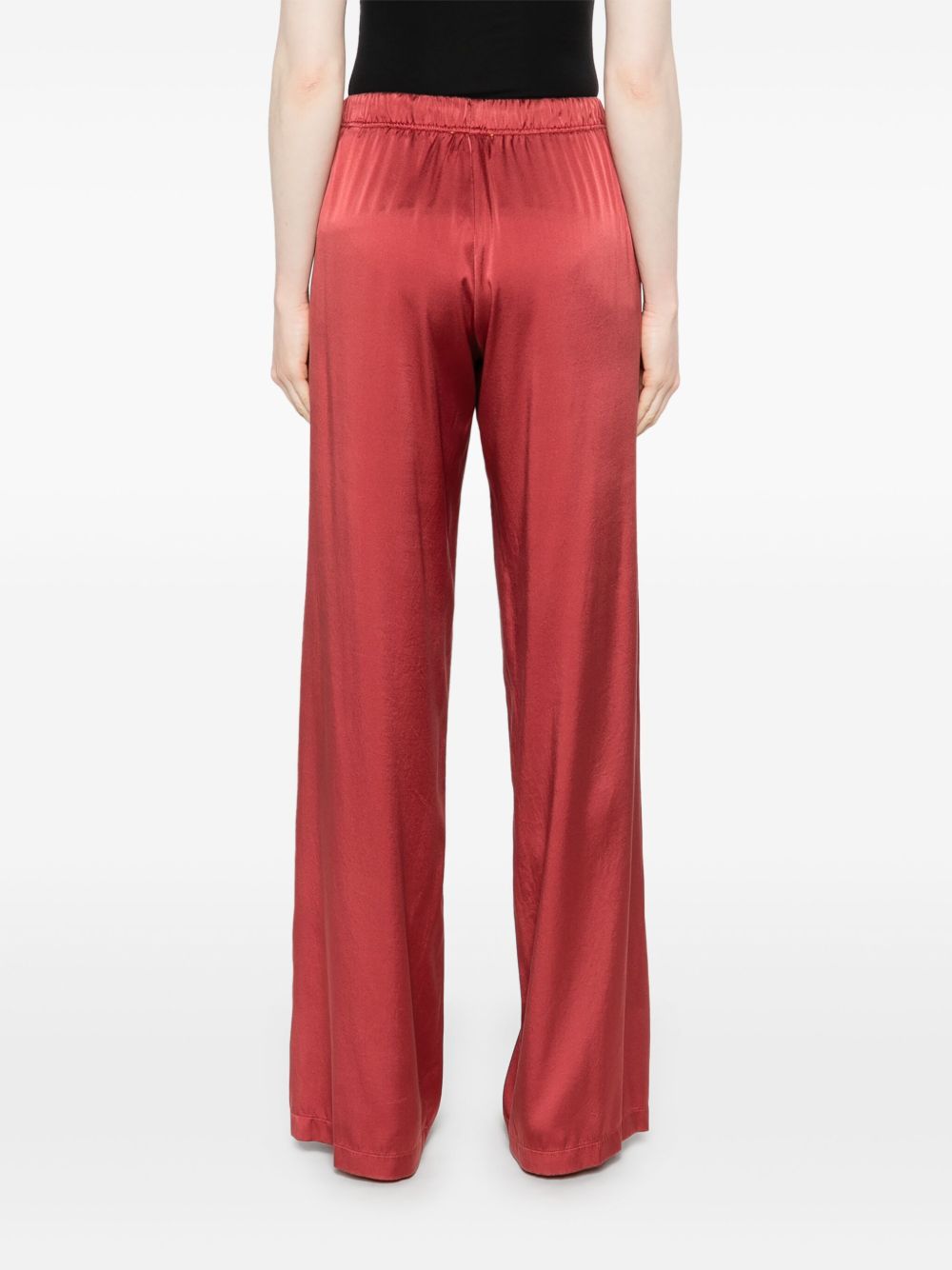 Forte Forte satin trousers in silk — brick red elegance