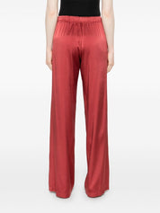 Forte Forte satin trousers in silk — brick red elegance