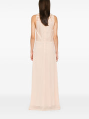 Forte Forte long dress with floral appliques in embroidered cotton