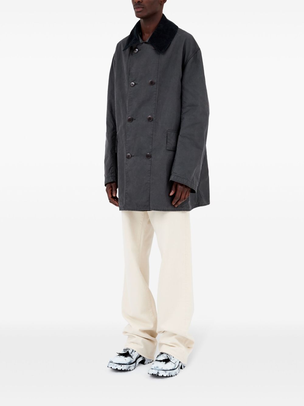 Maison Margiela Double Breasted Cotton Jacket — Grey Sport Jacket