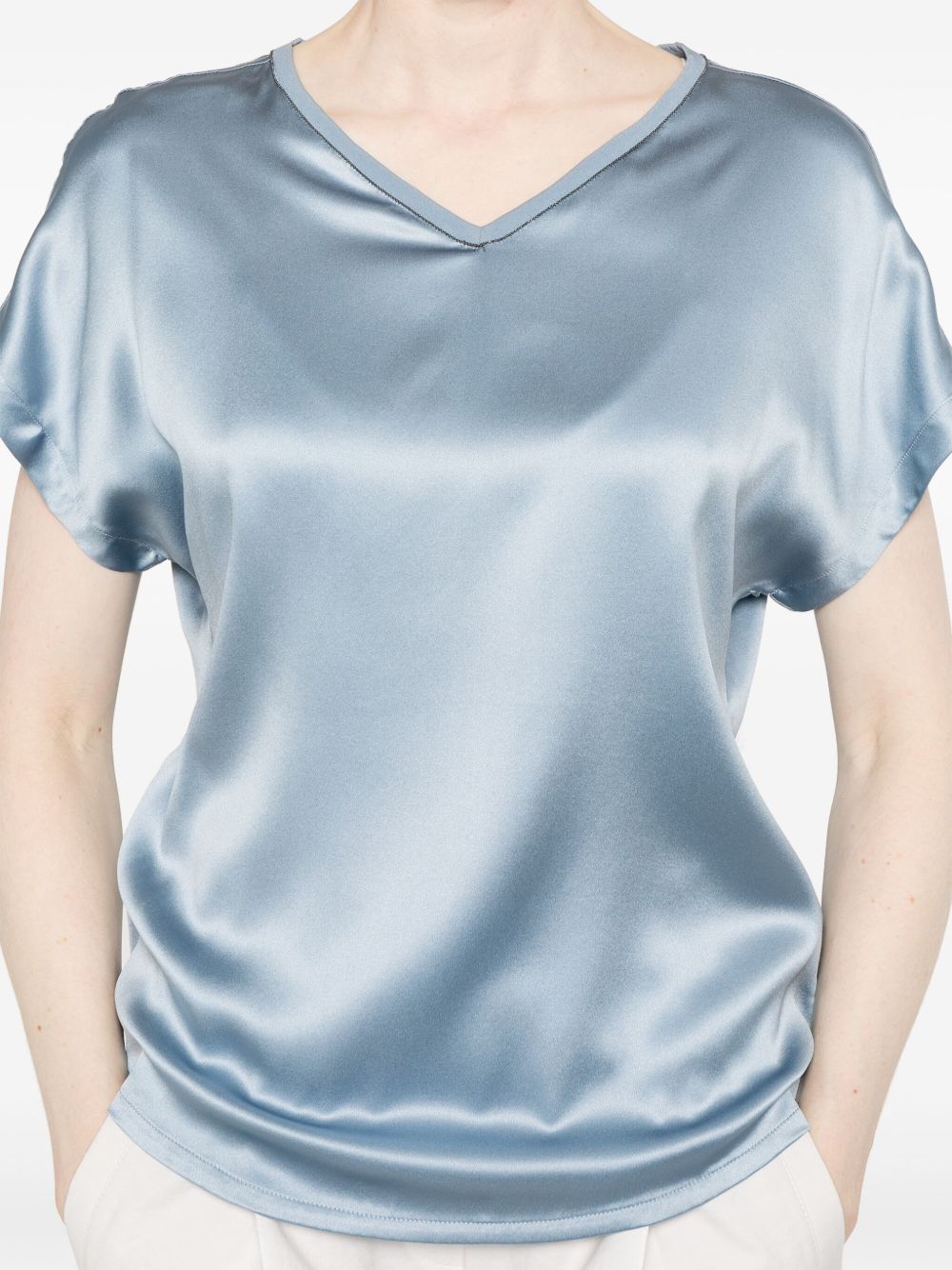 Brunello Cucinelli Top Clear Blue with Monili Detail