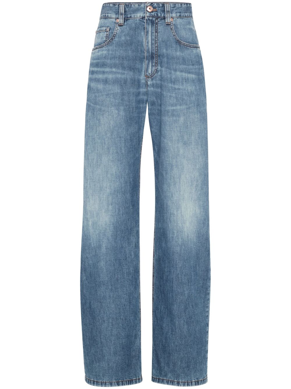 Brunello Cucinelli cotton boyfriend jeans — blue denim