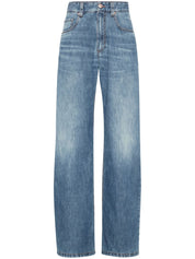 Brunello Cucinelli cotton boyfriend jeans — blue denim